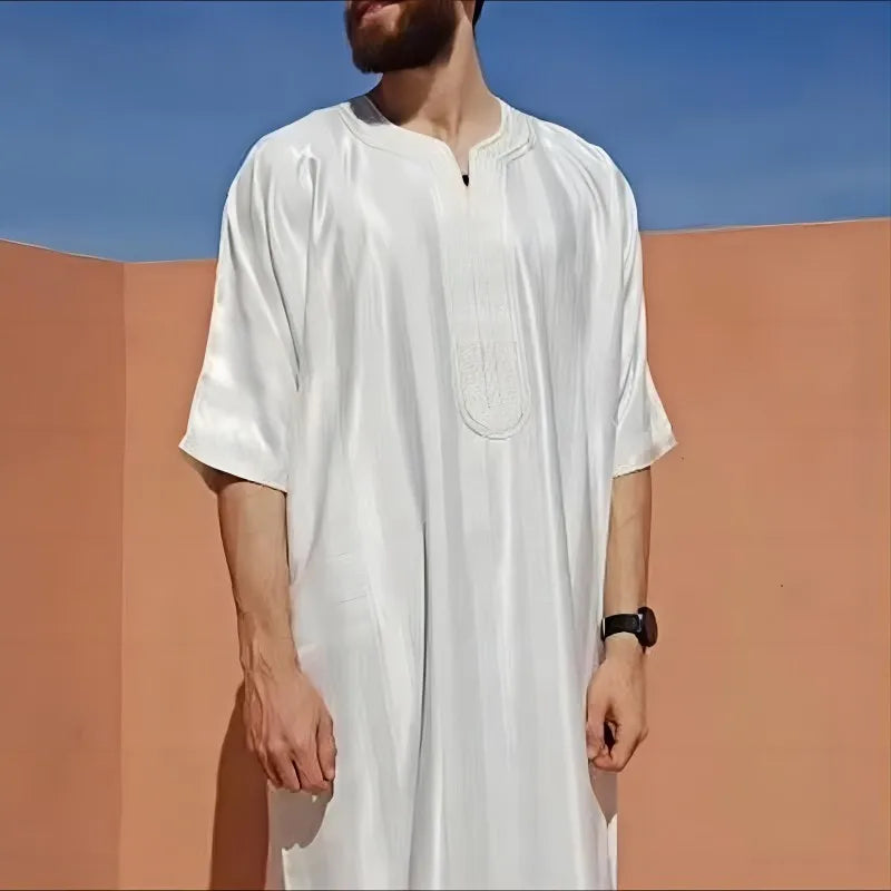 Qamis maghrébin blanc